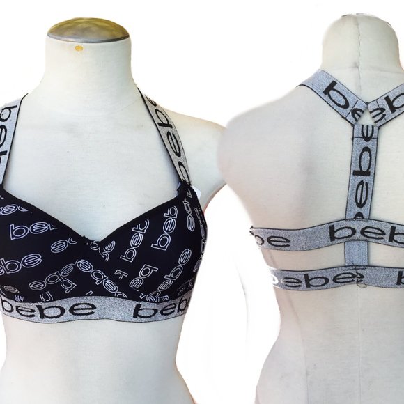 Bebe Intimates Sleepwear Nwt Bebe Sports Bras Push Up Print Logo Racerback Poshmark
